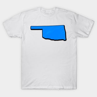 Bright Blue Oklahoma Outline T-Shirt